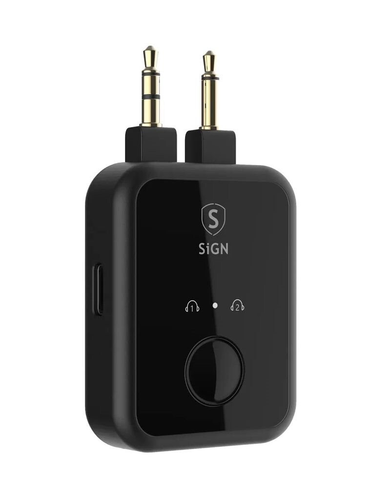 SiGN Flyadapter for trådløse og 3.5mm hodetelefoner Svart