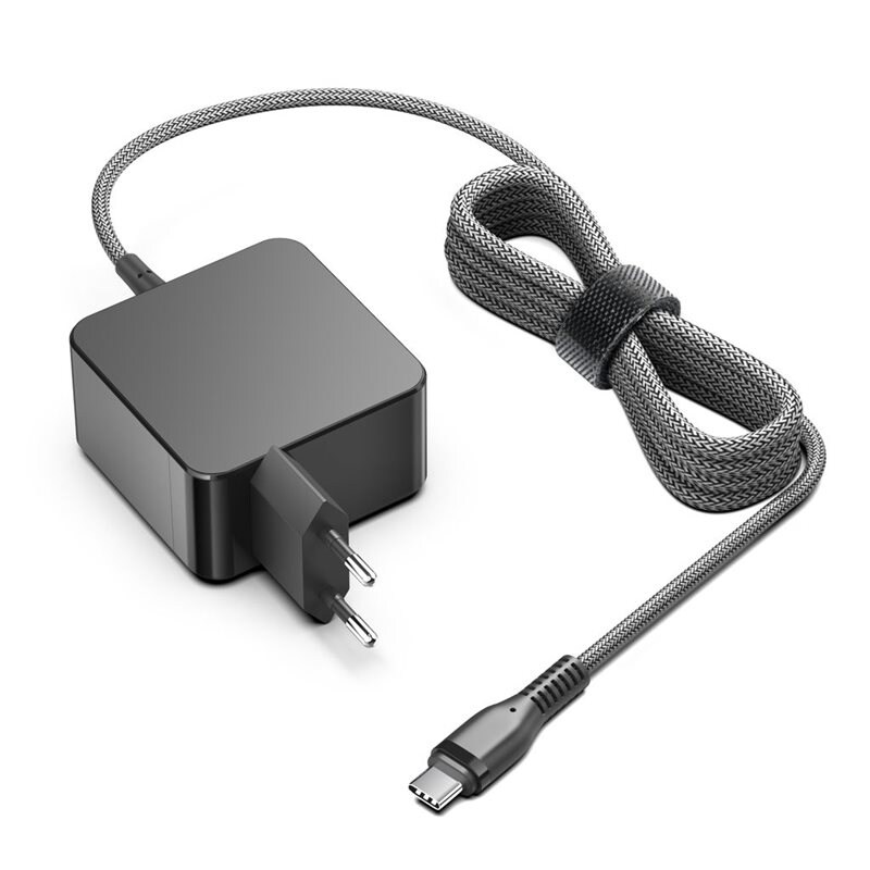NEXTBATT Lader/AC-adapter USB-C 65W PD 3.0 for MacBook & PC 2m Svart