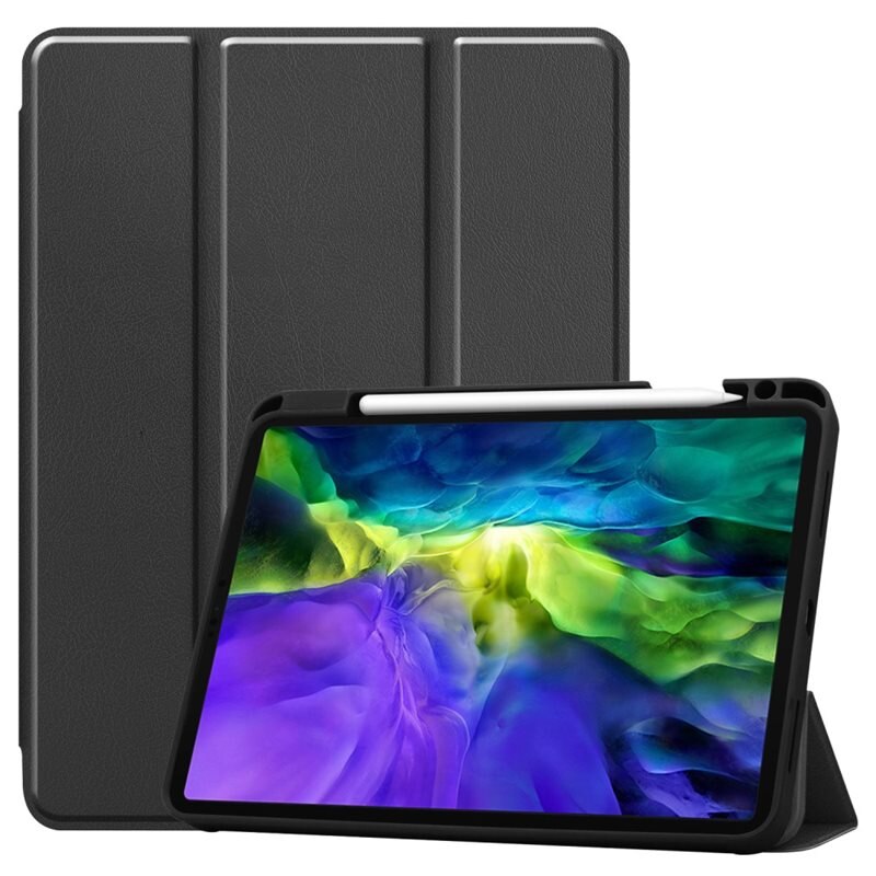 Apple iPad Pro 11 1st Gen (2018) Etui Tri-fold Pencil-holder Svart