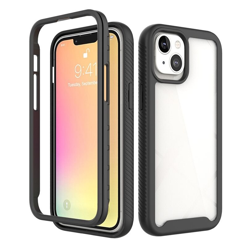 Full Cover Deksel iPhone 13 Svart - Heldekkende mobildeksel i to lag