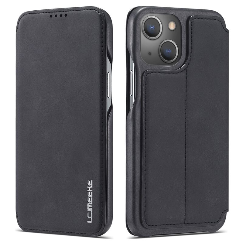 LC.IMEEKE Slim Lommebokdeksel iPhone 13 svart