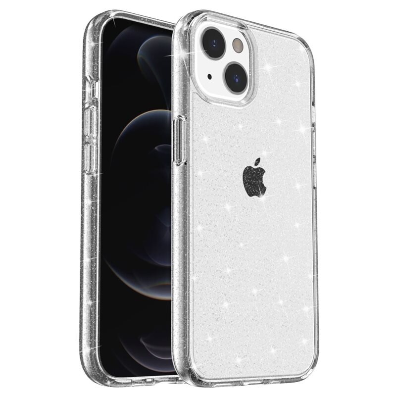 Liquid Glitter Case iPhone 15 gjennomsiktig - Mobildeksel