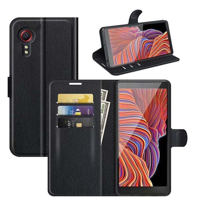Mobilveske Samsung Galaxy Xcover 5 Svart - Pengepungdeksel med kortlomme