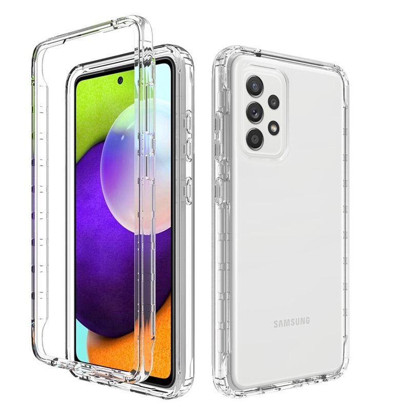 Full Cover Deksel Samsung Galaxy A52 5G Gjennomsiktig - Heldekkende mobildeksel i to lag