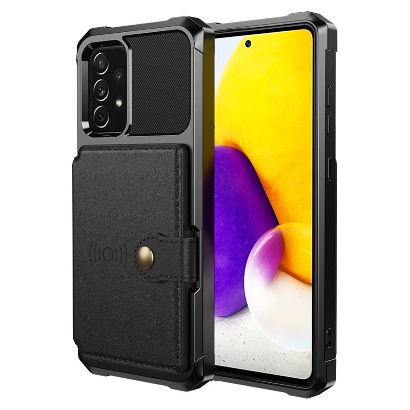 Tough Multi-slot Deksel Samsung Galaxy A52 5G Svart - Mobildeksel med praktisk kortspor og lommebok