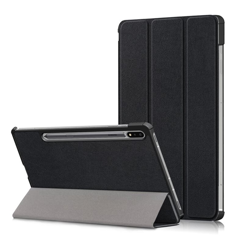 Etui Tri-fold Samsung Galaxy Tab S7 FE Svart - Beskyttende deksel med støttefunksjon