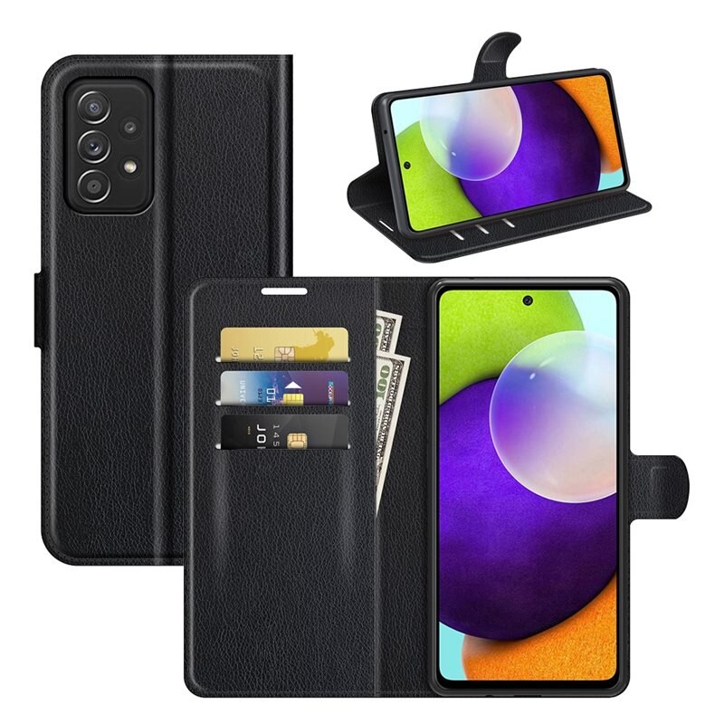 Mobilveske Samsung Galaxy A52 5G Svart - Pengepungdeksel med kortlomme