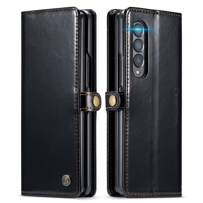CaseMe Leather Wallet Samsung Galaxy Z Fold 3 svart