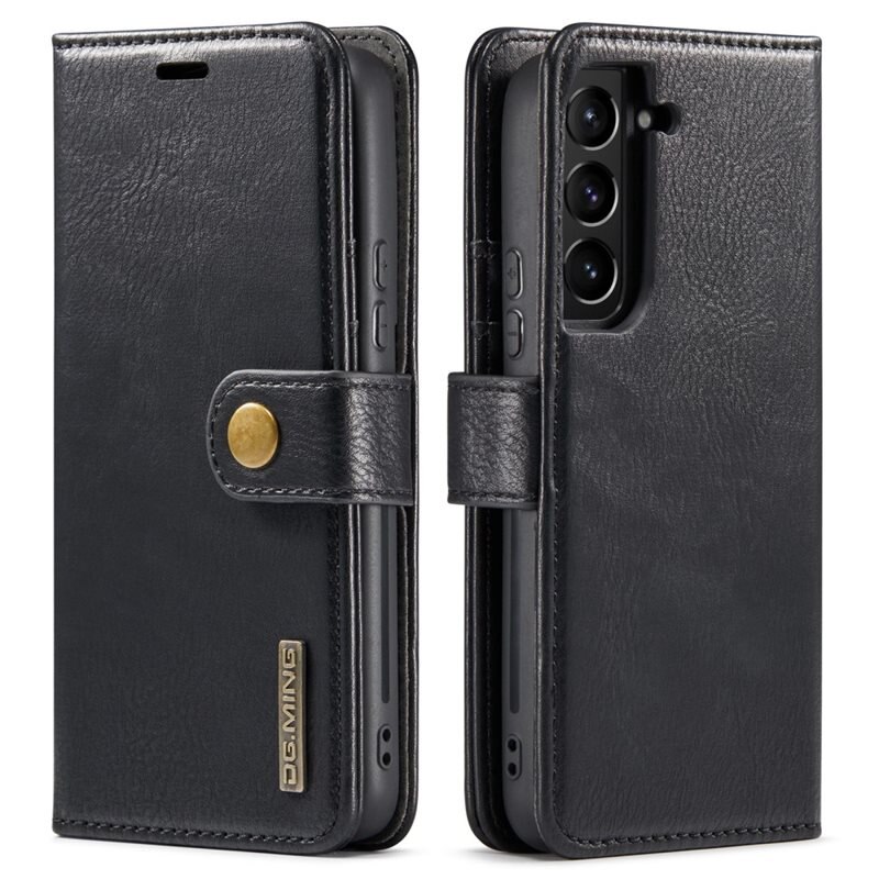 DG.MING Magnet Wallet Samsung Galaxy S22 Plus Black - Stilrent lær-etui med avtagbart magnetisk deksel