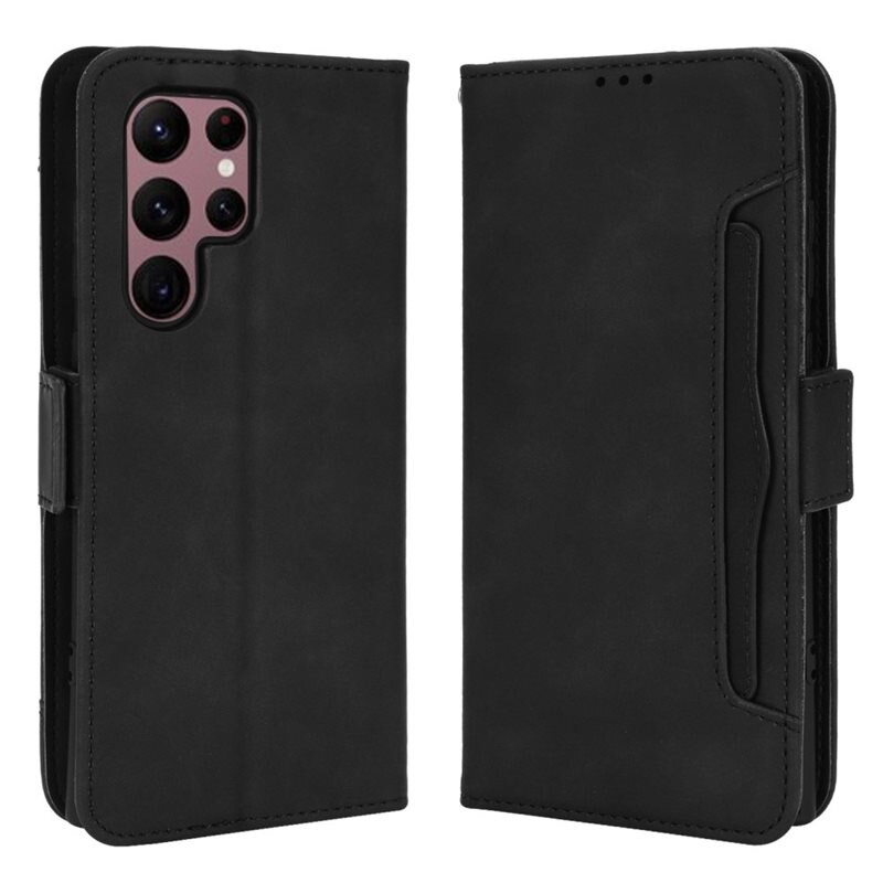 Multi Lommebokdeksel Samsung Galaxy S22 Ultra svart - Mobildeksel - Kortlomme og seddellomme