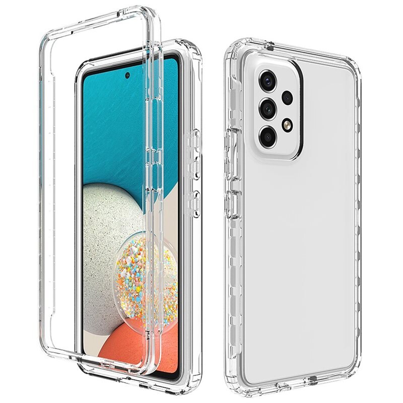 Full Cover Deksel Samsung Galaxy A53 Gjennomsiktig - Heldekkende mobildeksel i to lag