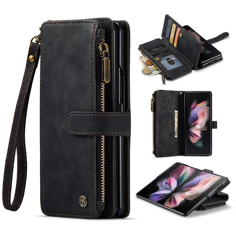 CaseMe Zipper Wallet Samsung Galaxy Z Fold 3 svart