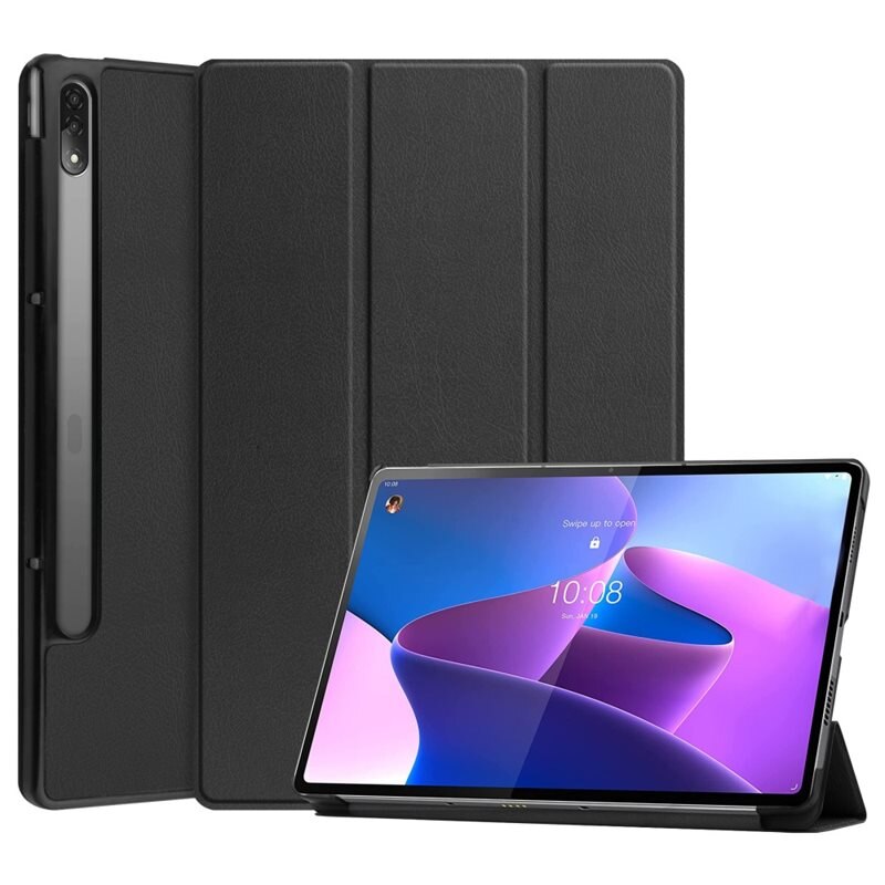Etui Tri-fold Lenovo Tab P12 Pro Svart - Beskyttende deksel med støttefunksjon