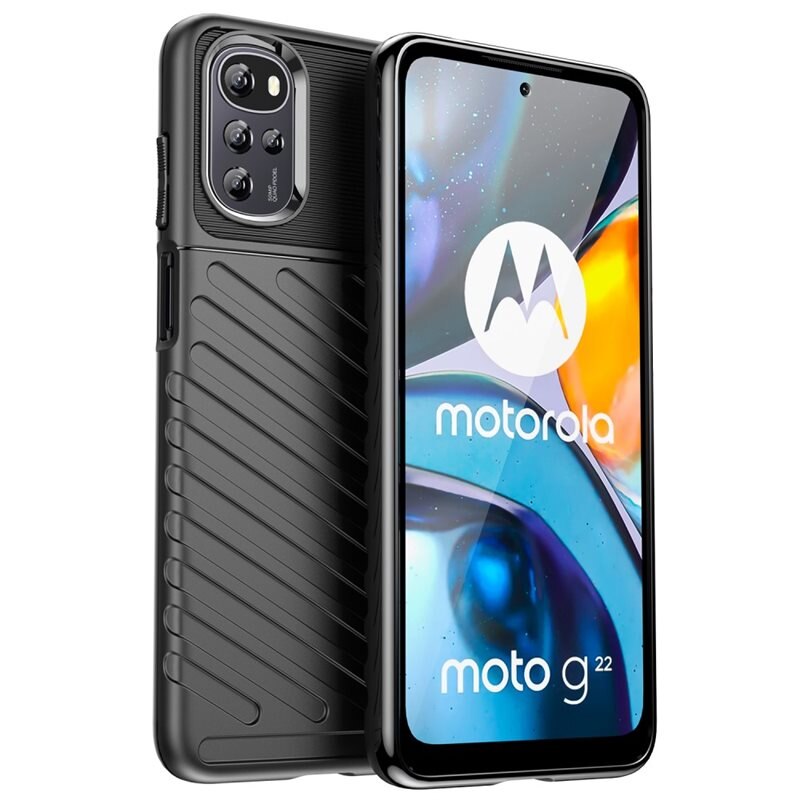Thunder TPU Case Motorola Moto G22 svart - Mobildeksel
