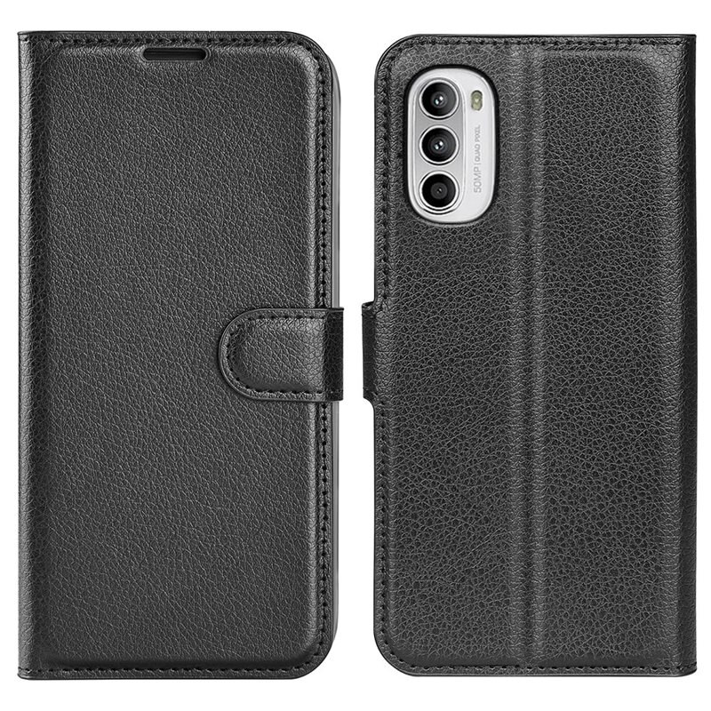 Mobilveske Motorola Moto G82/Moto G52 Svart - Pengepungdeksel med kortlomme