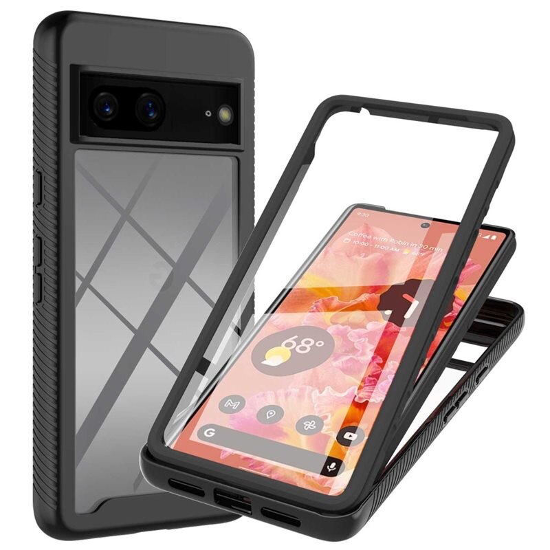 Full Protection Case Google Pixel 7 Svart - Heldekkende deksel med skjermbeskyttelse
