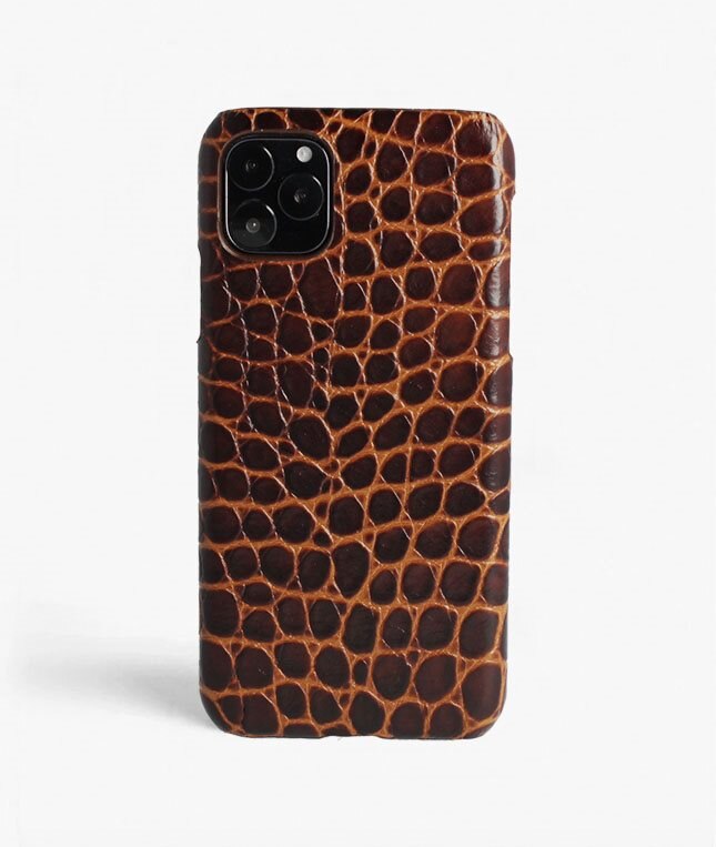 The Case Factory Deksel iPhone 11 Pro Max Small Croco Brun