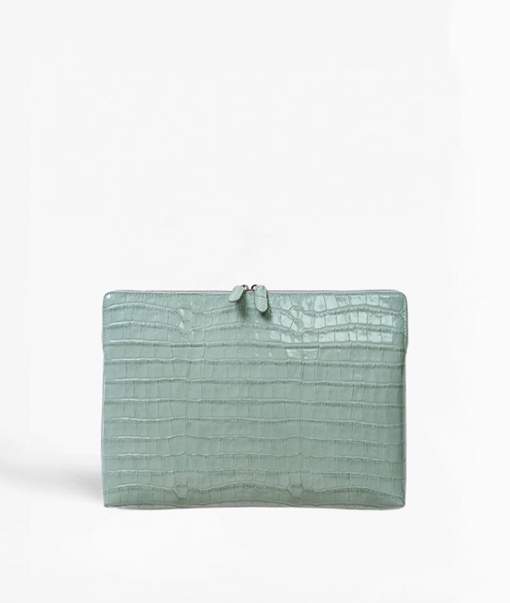 The Case Factory Dataveske 15" Croco Pastell Teal