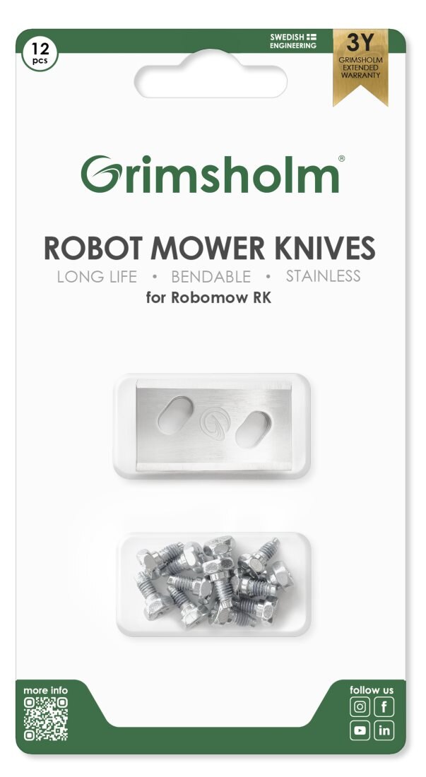 Grimsholm 12-pakning kniver til Robomow RK4000 Pro