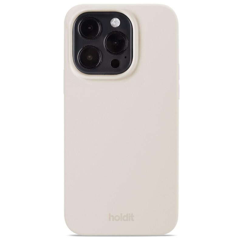 Holdit Deksel Silikon iPhone 15 Pro Light Beige