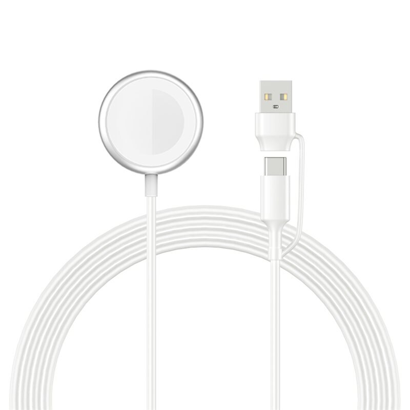 Smartline Apple Watch magnetisk ladekabel USB-C/USB-A 1m 2.5W hvit