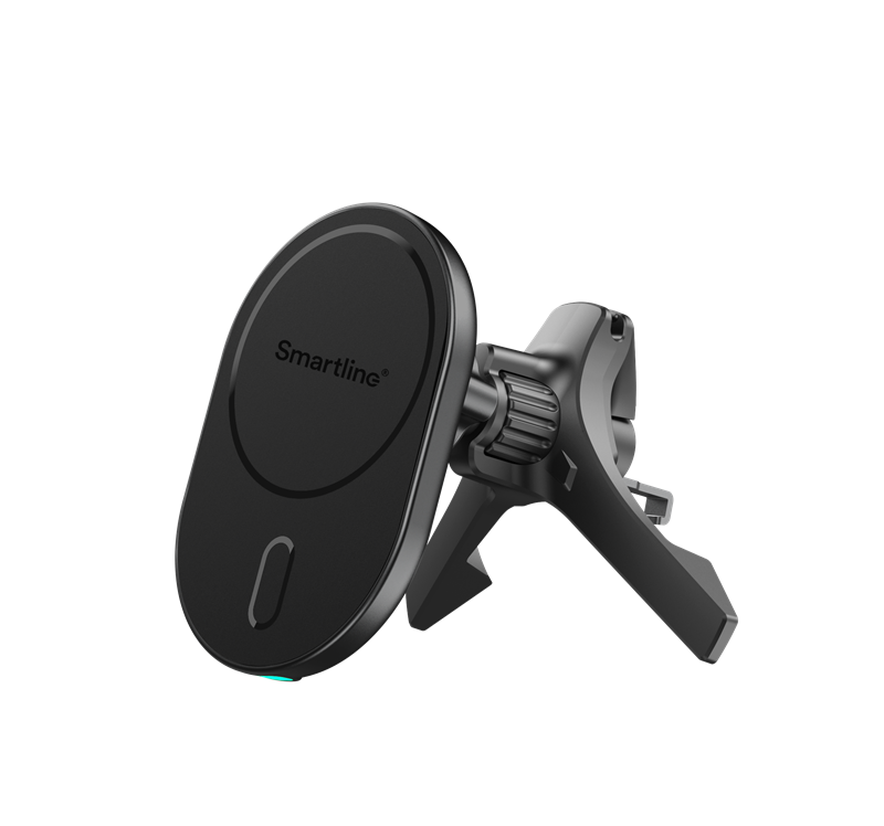Smartline Mobilholder med MagSafe-ladeplate for Viftegitter svart