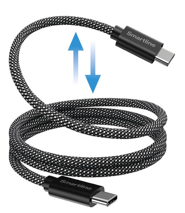 Smartline Magnetisk USB-C til USB-C Kabel 1m svart