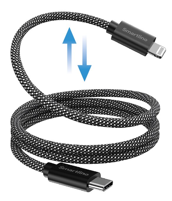 Smartline Magnetisk USB-C til Lightning Kabel 1m svart