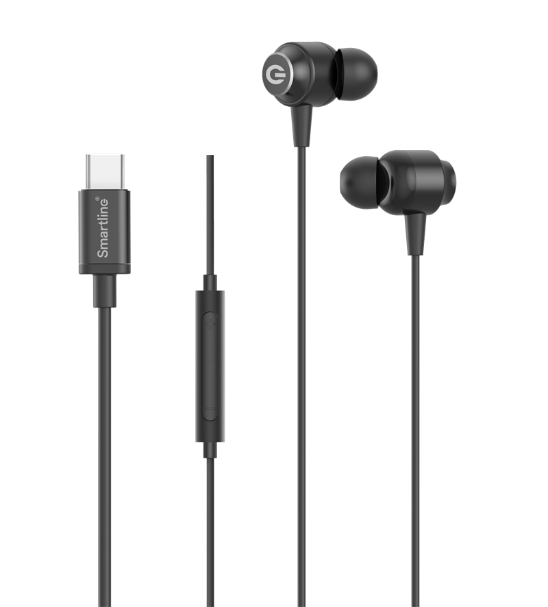 Smartline Kablede hodetelefoner USB-C svart