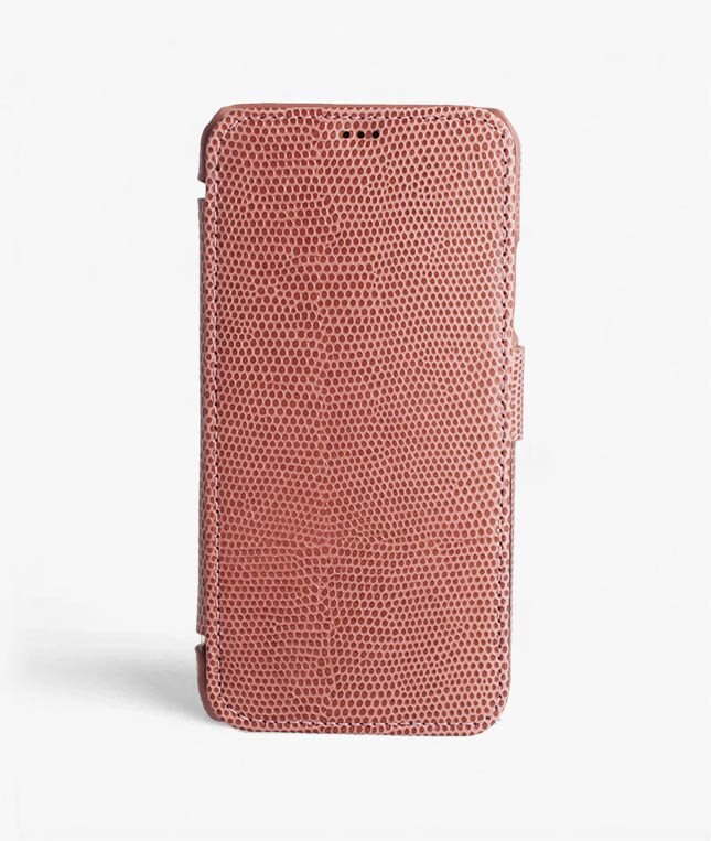 The Case Factory Lommebokdeksel iPhone 11 Pro Max Lizard Rosa Antico