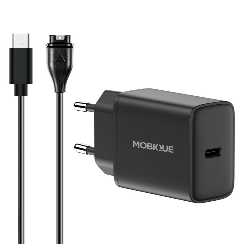 Komplett lader Garmin Forerunner 165 kabel og vegglader 20W Svart
