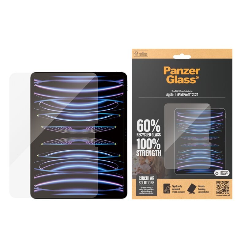PanzerGlass iPad Pro 11 5th Gen (2024) Screen Protector Ultra Wide Fit - Herdet glass skjermbeskytter