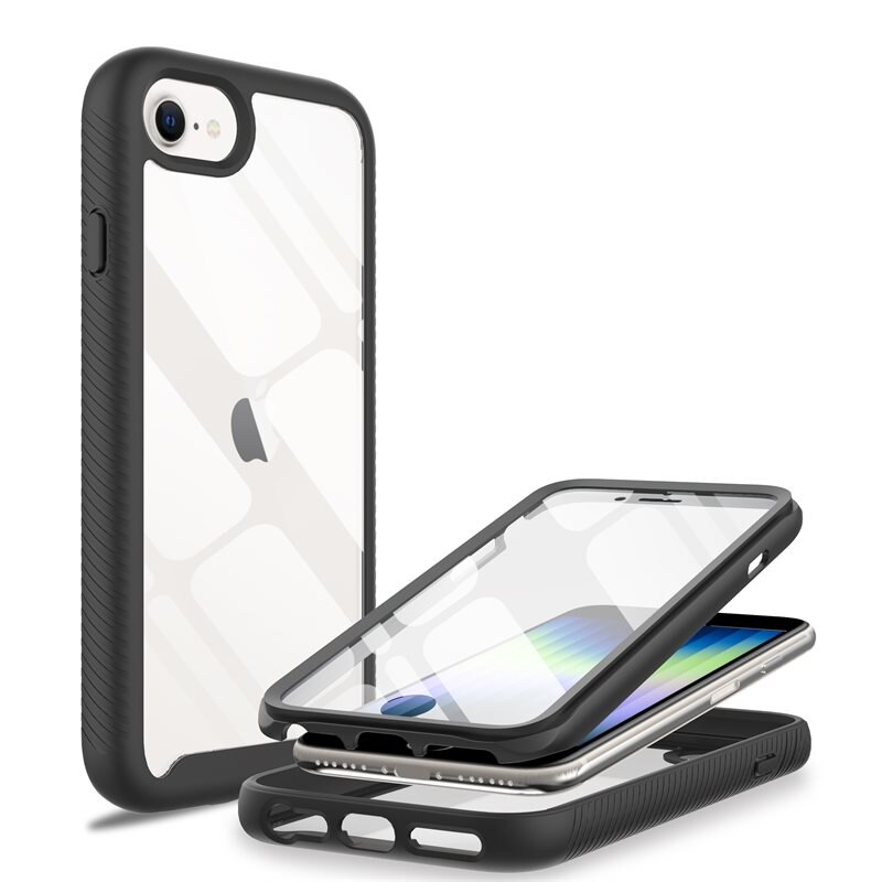 Mobique Full Protection Case iPhone SE 2020 Svart - Heldekkende deksel med skjermbeskyttelse