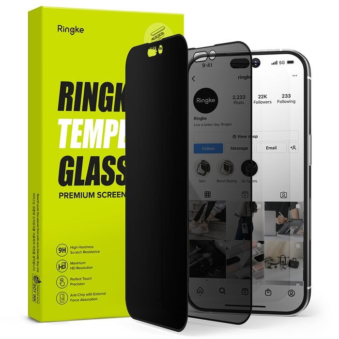 Ringke Privacy Screen Protector Glass iPhone 14 Pro Max - Skjermbeskytter - Personvernbildebeskytter