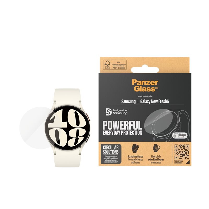 PanzerGlass Samsung Galaxy Watch 7 44mm Screen Protector Ultra Wide Fit - Herdet glass skjermbeskytter