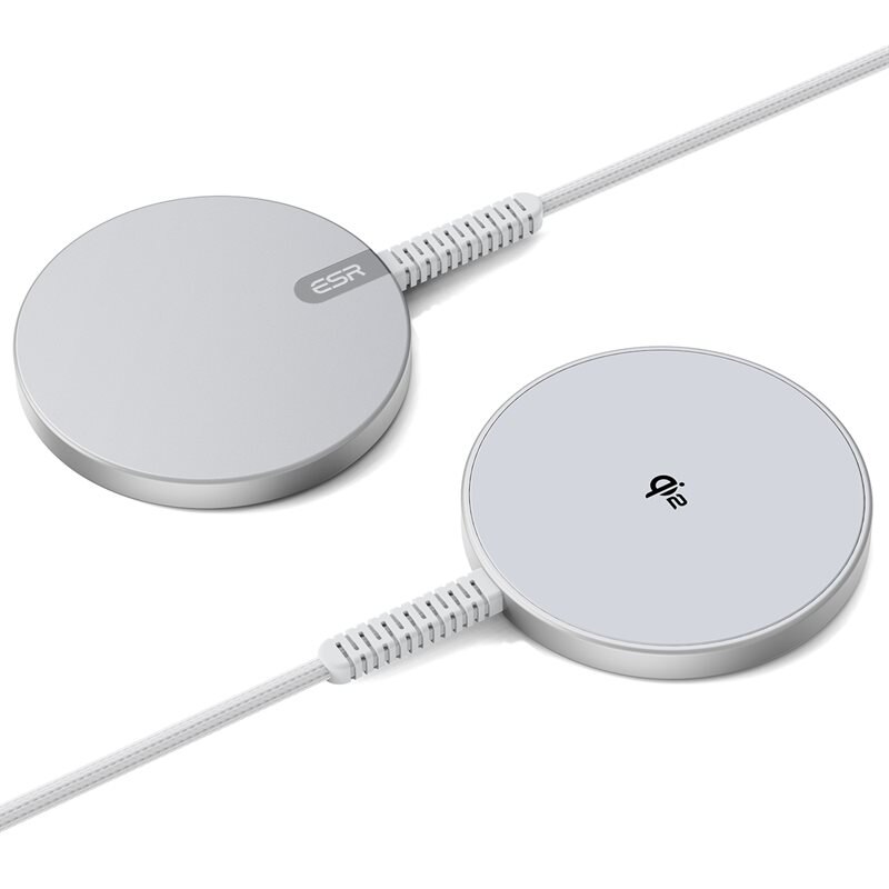 ESR HaloLock Mini Qi2 MagSafe Magnetic Wireless Charger sølv