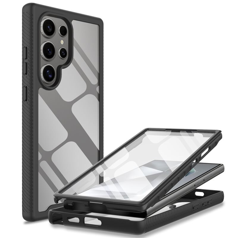 Mobique Full Protection Case Samsung Galaxy S22 Ultra Svart - Heldekkende deksel med skjermbeskyttelse