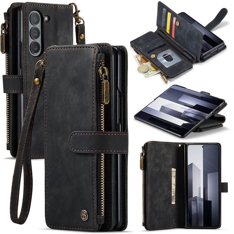CaseMe Zipper Wallet Samsung Galaxy Z Fold 6 svart