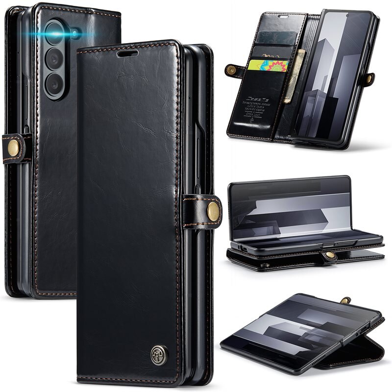 CaseMe Leather Wallet Samsung Galaxy Z Fold 6 svart