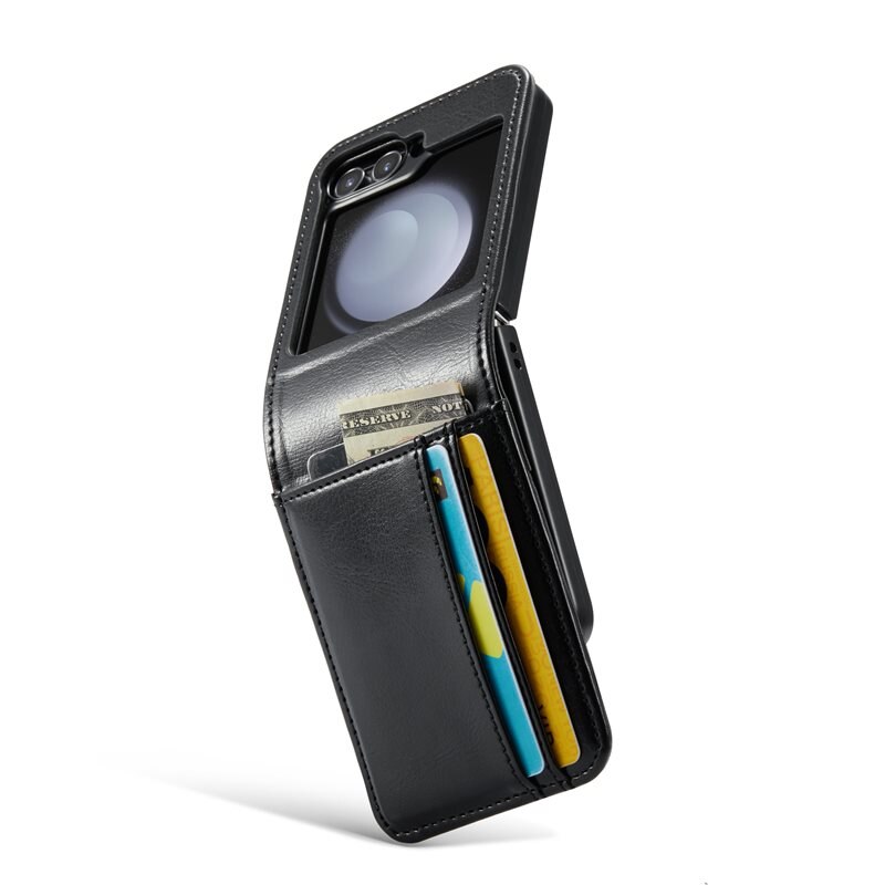 Mobique Ekte Lærveske Samsung Galaxy Z Flip 6 svart
