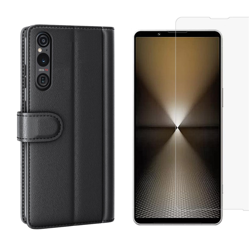 Sony Xperia 1 VI Sett med Mobilveske og Skjermbeskyttelse