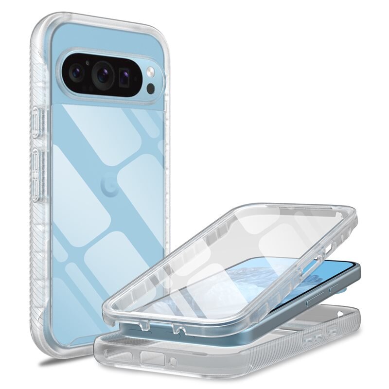 Mobique Full Protection Case Google Pixel 9 Pro Gjennomsiktig - Heldekkende deksel med skjermbeskyttelse