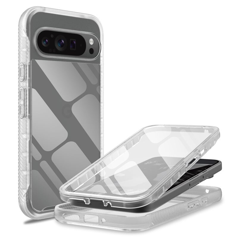 Mobique Full Protection Case Google Pixel 9 Pro XL Gjennomsiktig - Heldekkende deksel med skjermbeskyttelse