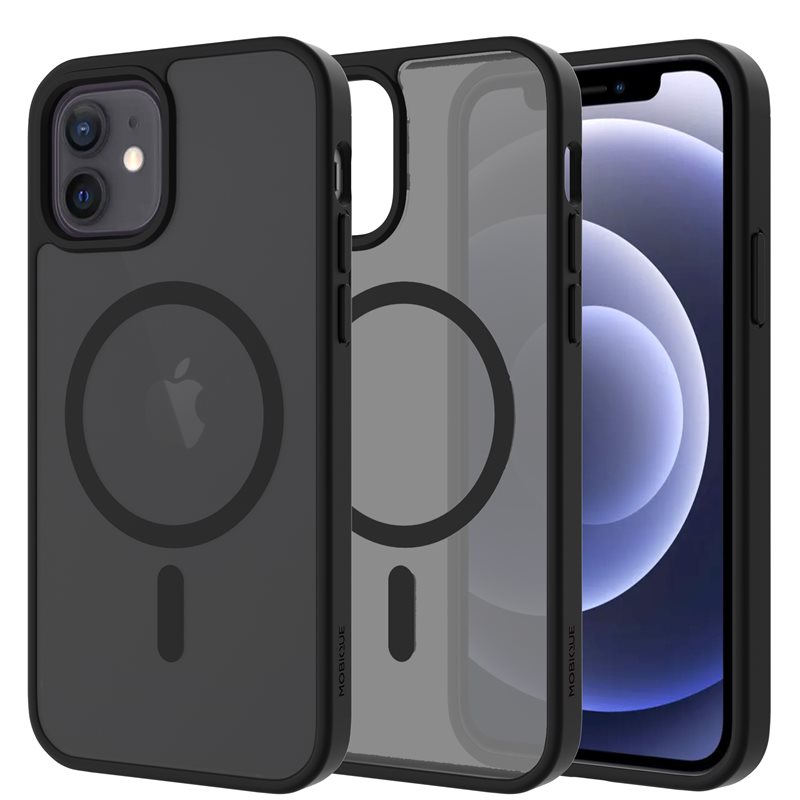 Mobique Magnetic Hybrid Deksel iPhone 12/iPhone 12 Pro Frosted Black