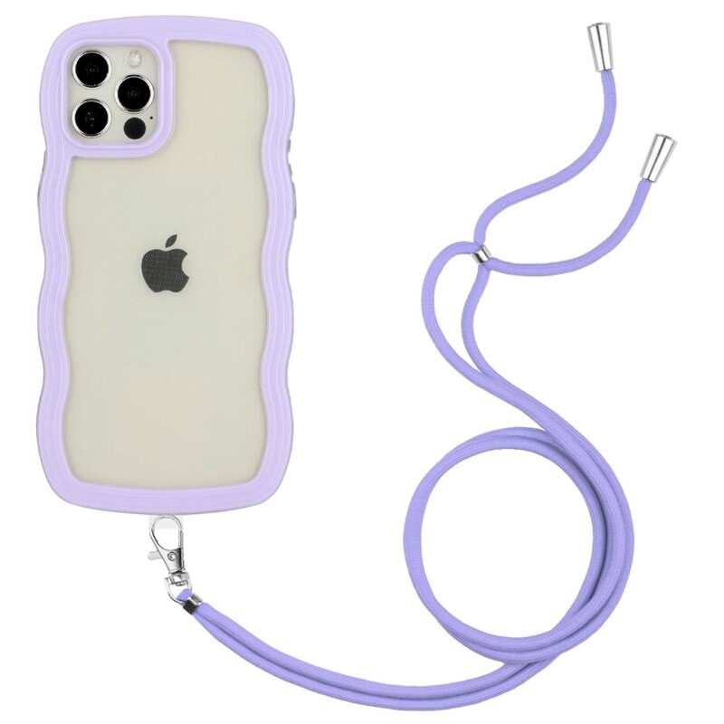 Wavy Edge Deksel Halskjede iPhone 12/12 Pro lilla