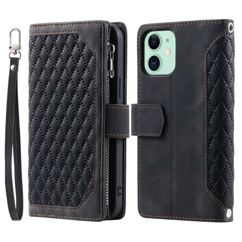 Lommebokveske iPhone 11 Quilted Svart - Mobilveske for damer