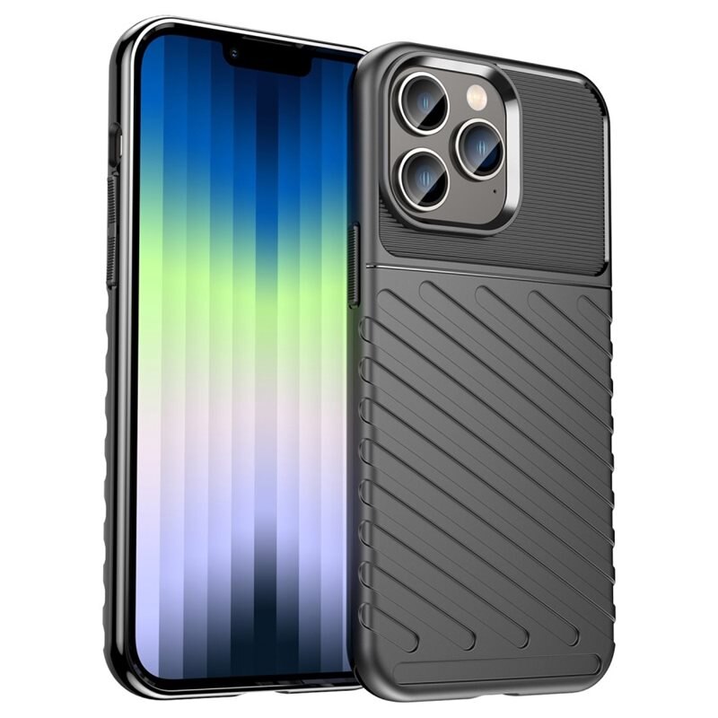 Thunder TPU Case iPhone 14 Pro Max black - Mobildeksel
