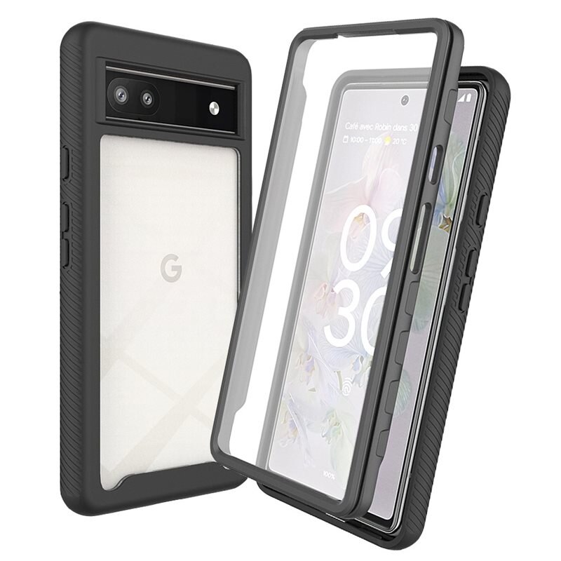 Full Protection Case Google Pixel 7a Svart - Heldekkende deksel med skjermbeskyttelse