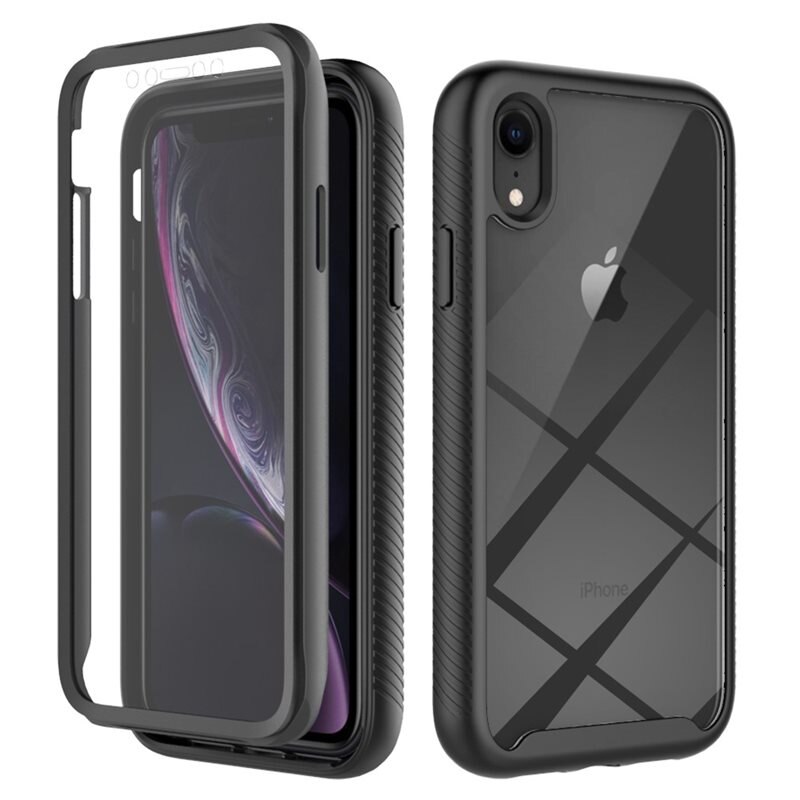 Full Protection Case iPhone Xr Svart - Heldekkende deksel med skjermbeskyttelse