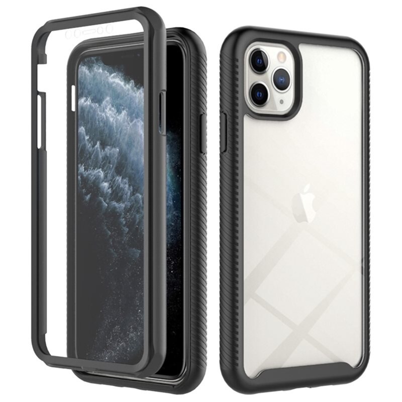 Full Protection Case iPhone 11 Pro Max Svart - Heldekkende deksel med skjermbeskyttelse